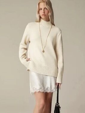 NWT J Crew Cotton Ribbed Turtleneck Sweater